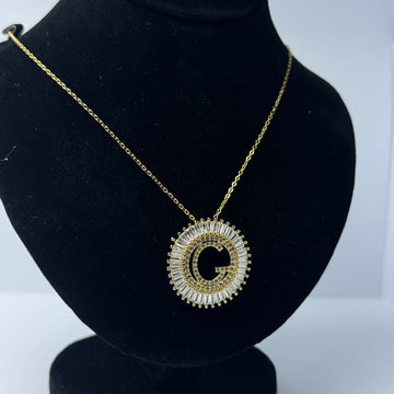 Beautiful diamond necklace with gold chain