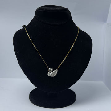 Swan pendant with golden chain