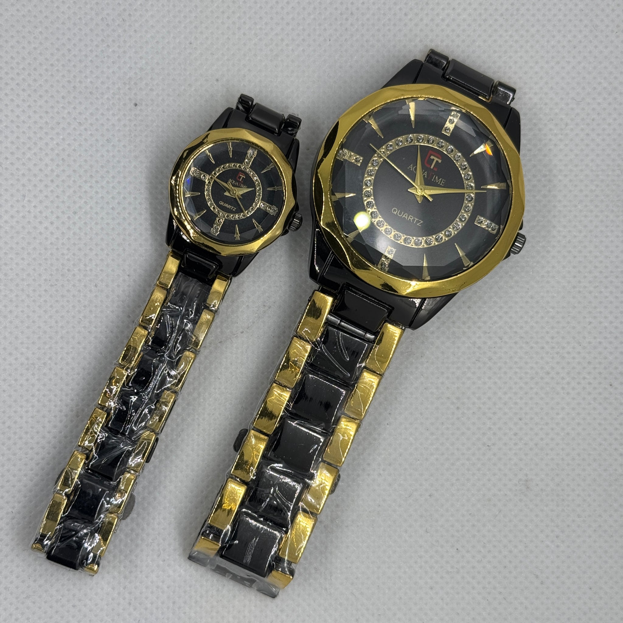 Golden and Black Couple Watches