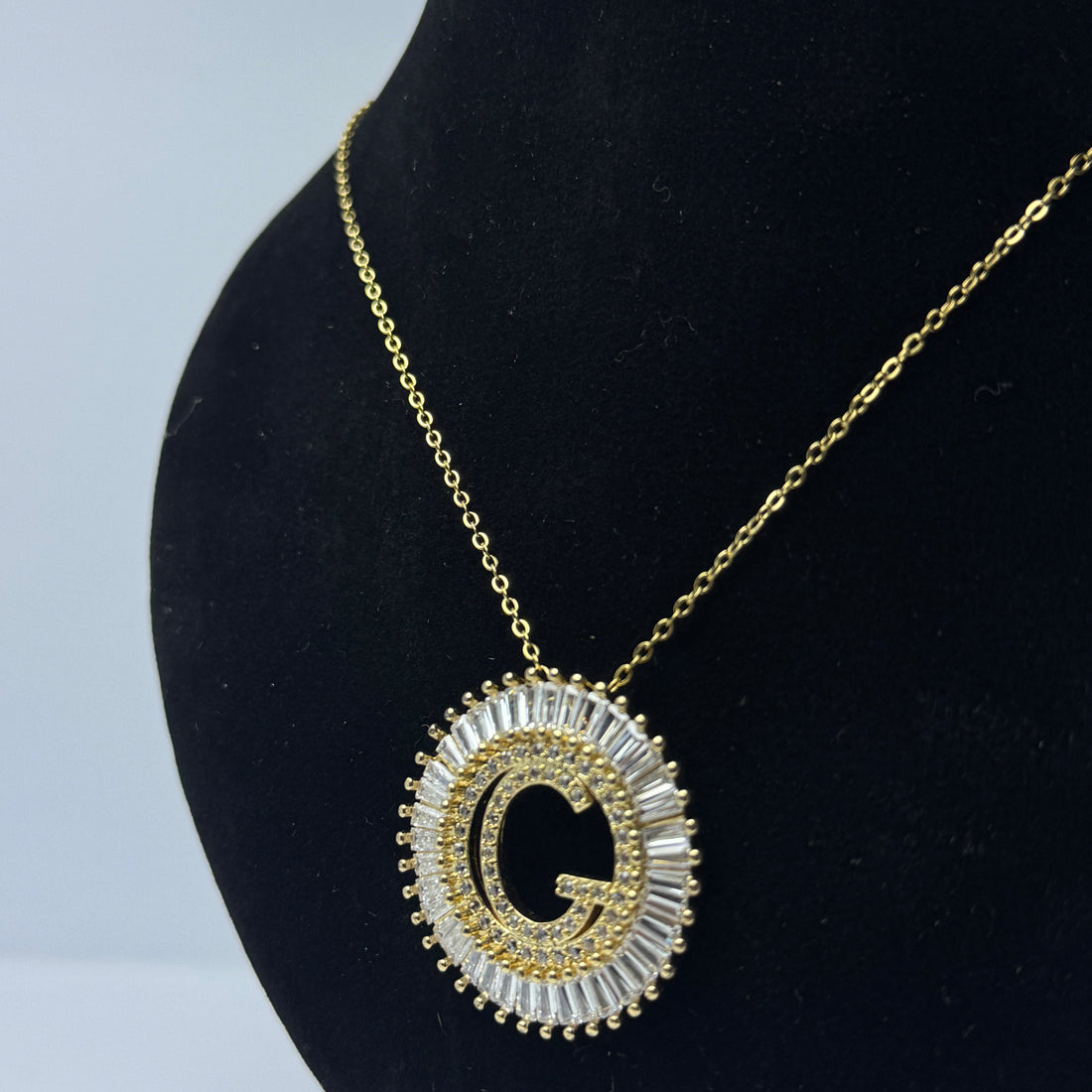 Beautiful diamond necklace with gold chain