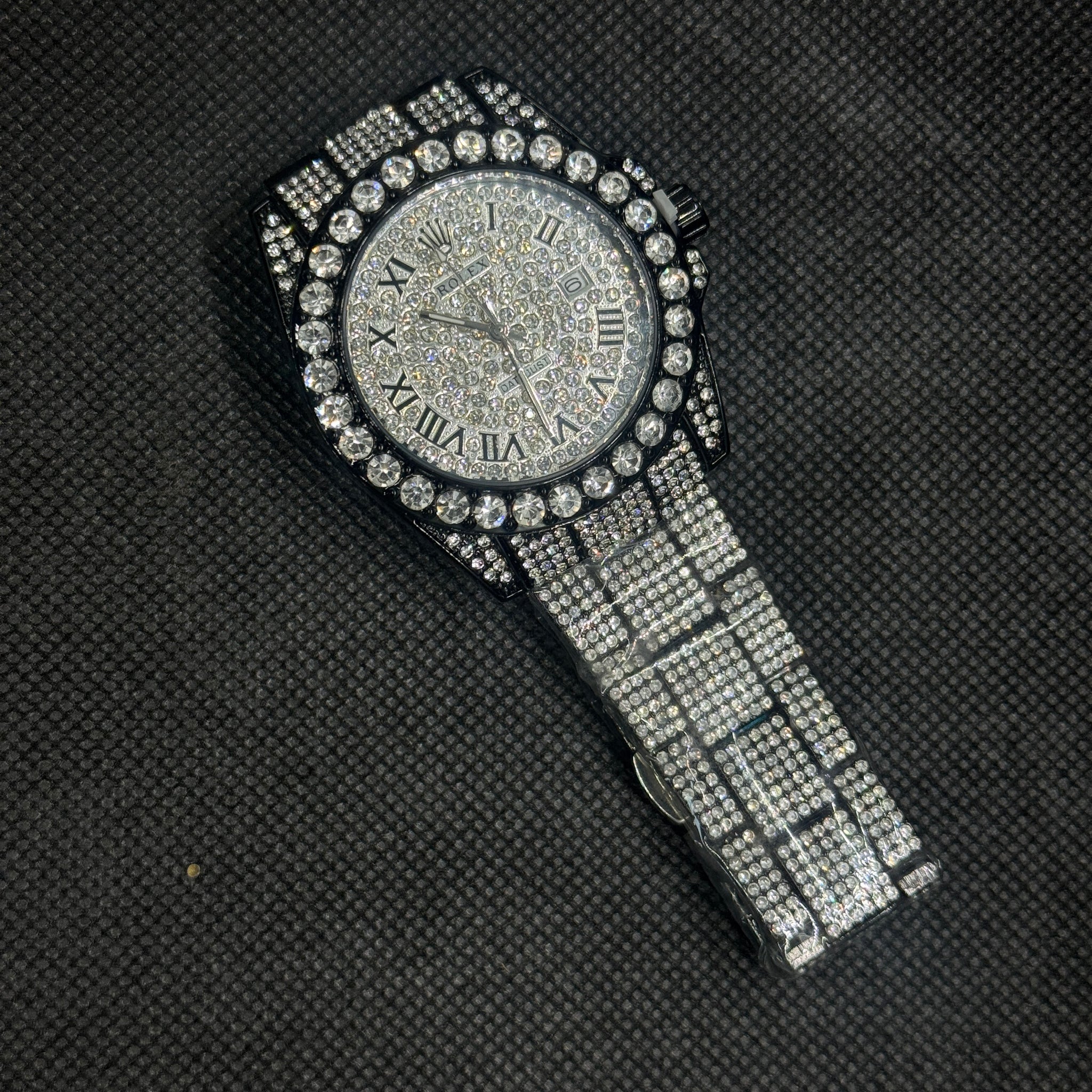 Black Rolex Full Stone Watch