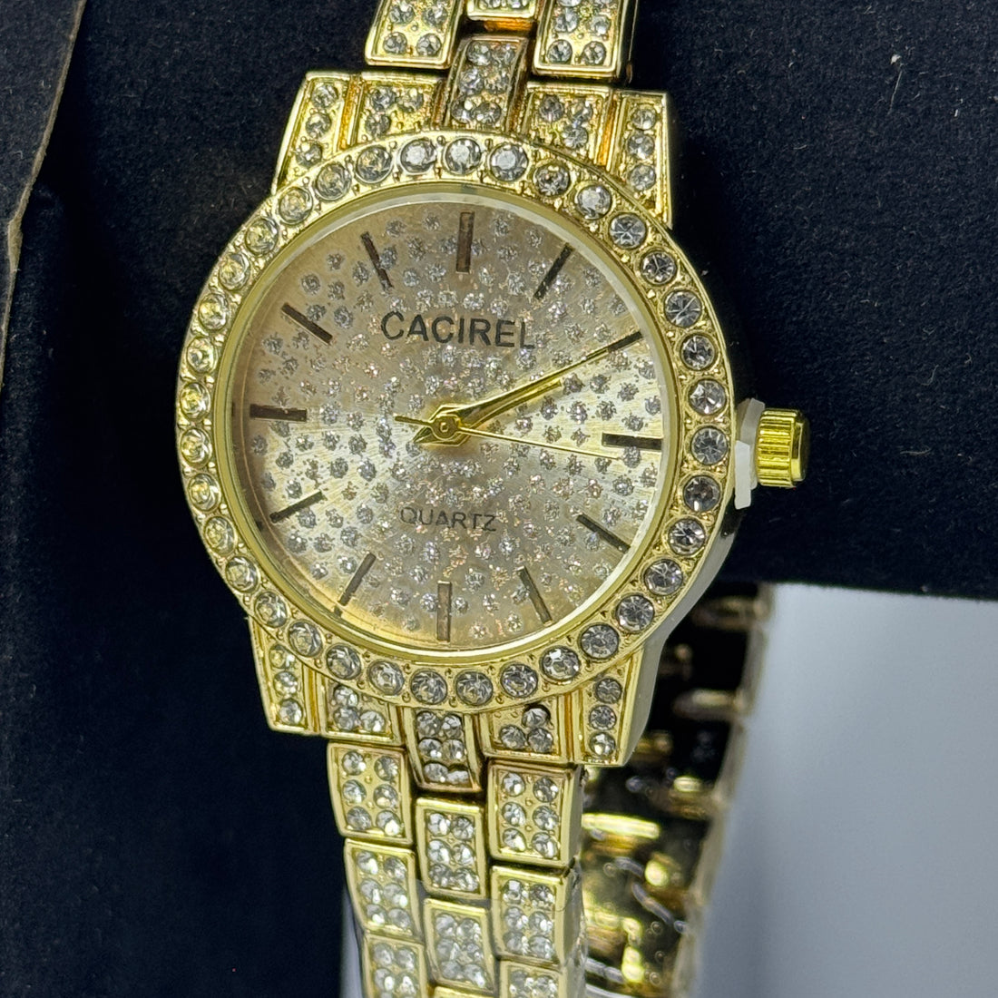 Iced Out Gold Color Watch with bracelet