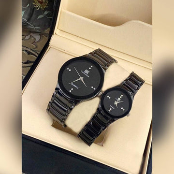 UK COLLECTION COUPLE WATCH BLACK COLOUR.